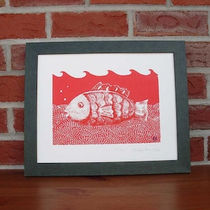 Silkscreen print limited edition, Fish.