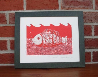 Silkscreen print limited edition, Fish.