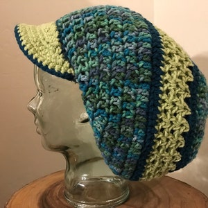 CROCHET PATTERN The Iolani Fancy Rasta Dreadlocks Hat / Tam  with optional brim - PDF Digital Download