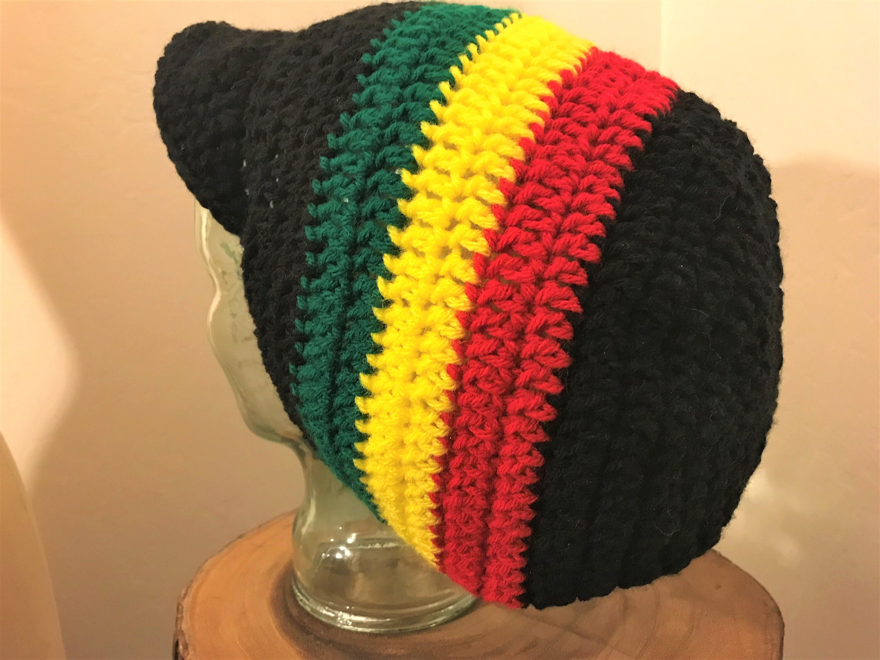 Rasta Dread Tam Hat - Rastafari Dreadlocks Cap with Brim / Peak