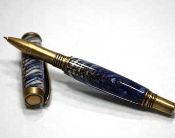 Handcrafted Distressed Antique Brass Rollerball Pen: Elegant Finish