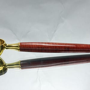 1oz Coffee Scoop, Gold-Plated Elegance with Red Ripple Wood Handle, Perfect for Precise Brewing, Unique Gift for Coffee Enthusiasts
