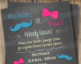 Invitación al baby shower revelación de género