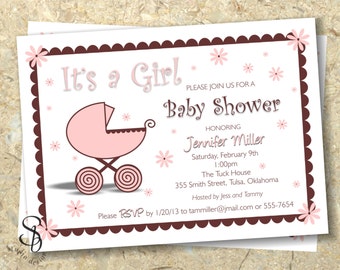 PInk Baby Shower Invitation