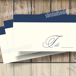 DIY vintage navy Wedding Place Cards
