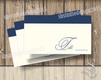 DIY vintage navy Wedding Place Cards