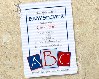 ABC baby Shower invitation DIY