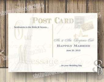 Postal de boda vintage