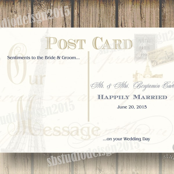Wedding Postcard Etsy