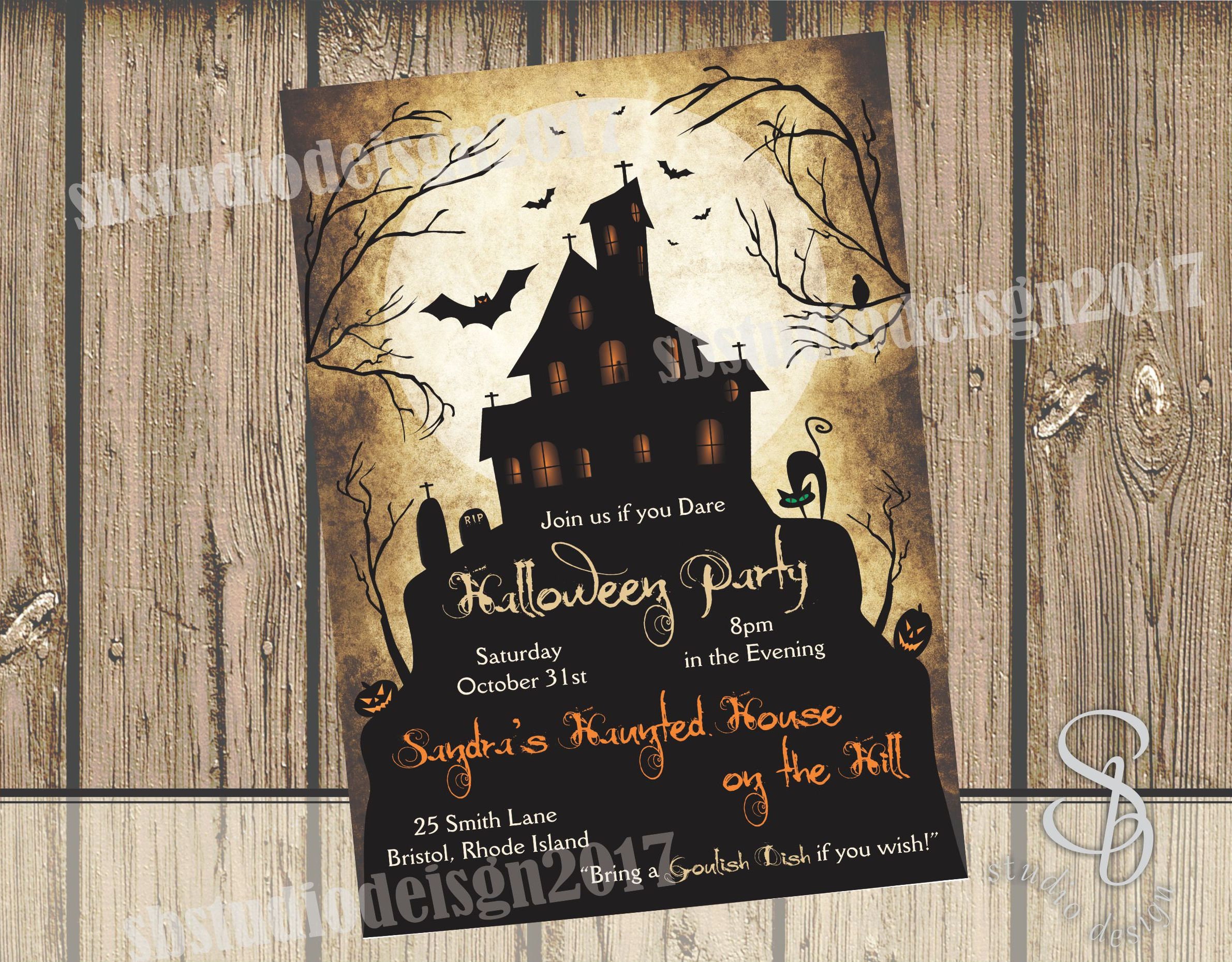 Haunted Mansion Halloween Party Invitation (PDF) - Etsy