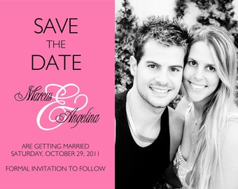 Pink Photo Save the Date