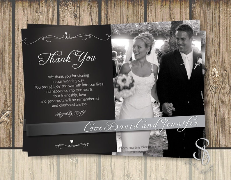 Chalk Wedding Thank You Card. Chalk Style. Chalkboard Wedding. Etsy
