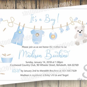 baby shower clothesline invitation