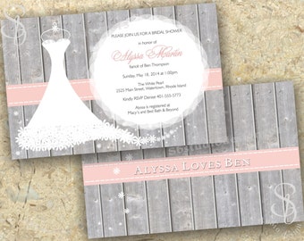 bridal shower invitation pink wedding dress