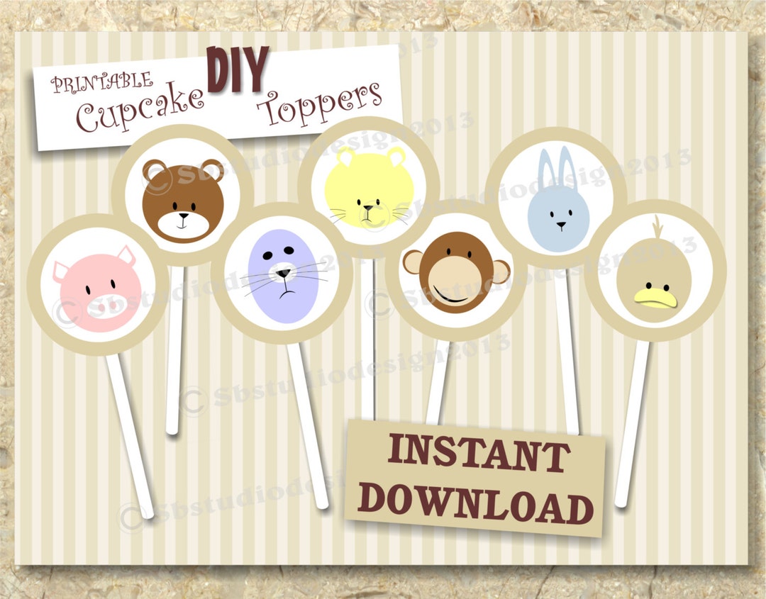 Baby Shower Cupcake Topper Printable Template DIY Instant - Etsy