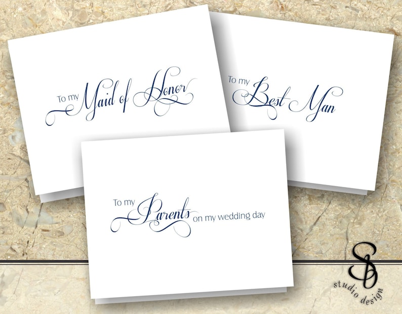 Set of 7 Bridal Party Thank You Cards Etsy