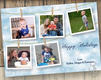 Christmas clothesline Photo Card