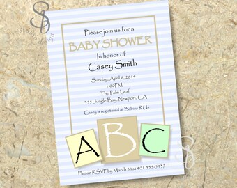 ABC baby Shower invitation DIY