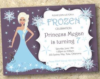 girl's princess birthday invitation DIY printable