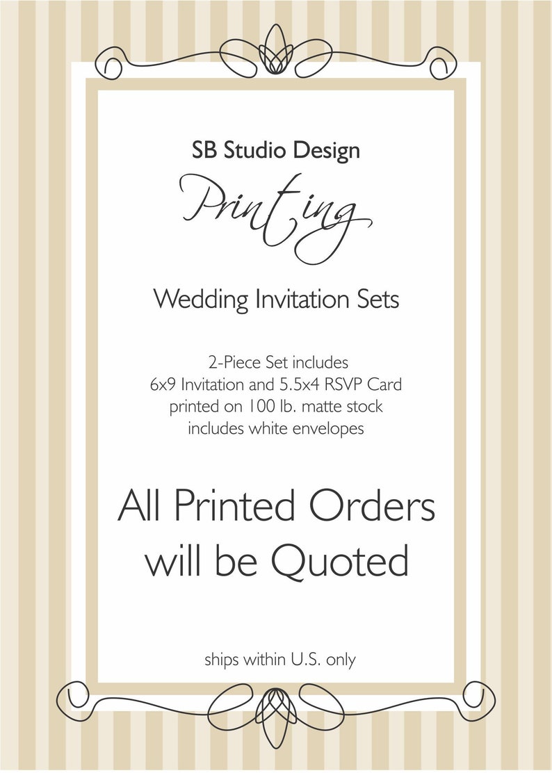 Printing Prices 6x9 Wedding Invitation Sets Etsy