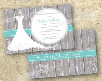 bridal shower invitation wedding dress robin egg blue