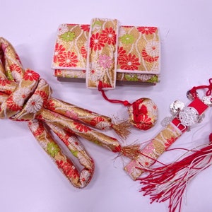 A Child set Japanese Accessory set/ ANTIQUE HAKOSEKO MARUKUGE set for kids/ woven flower