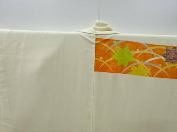 Antique Japanese Kimono  Kinsai orange banners of… - image 6