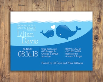 Little Whale Baby Shower Invitation