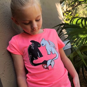 How to Train Your Dragon T-shirt/Dress-Light Fury and Toothless