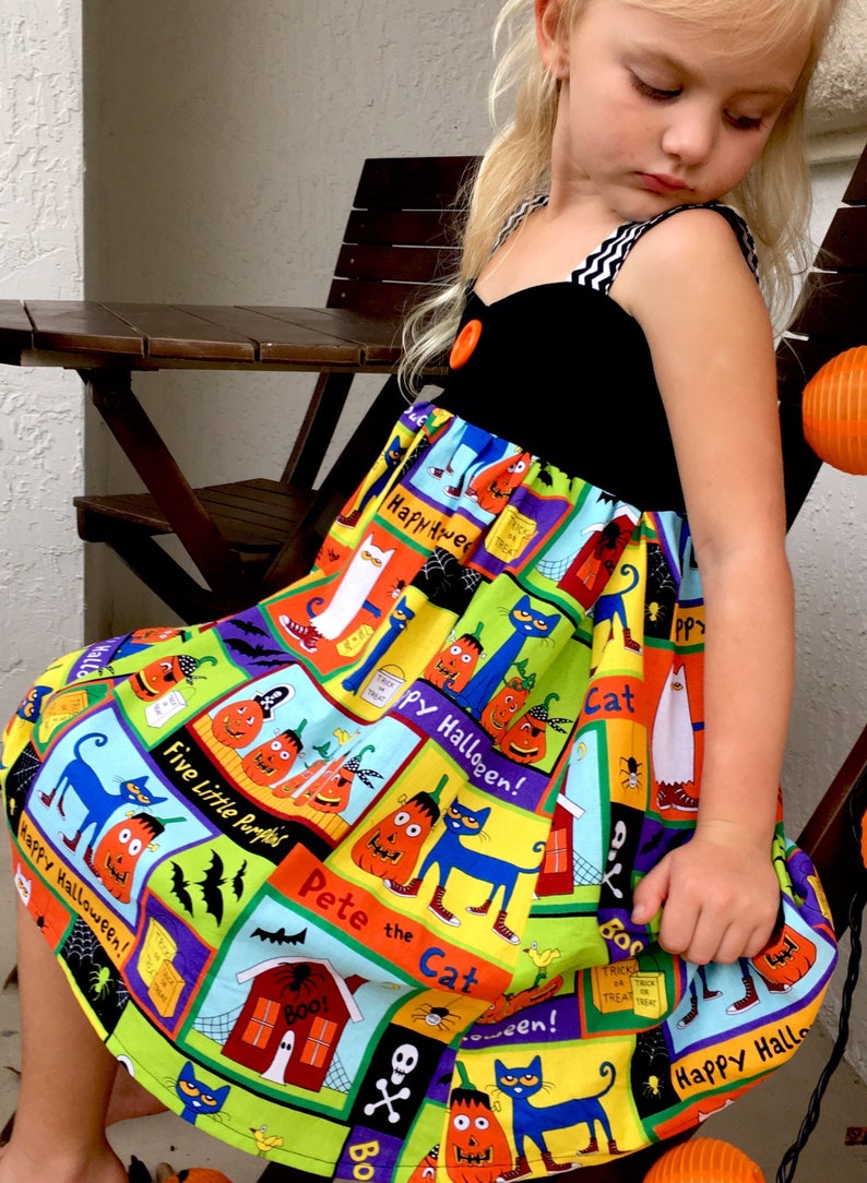 Pete the Cat Girls Halloween Dress Etsy