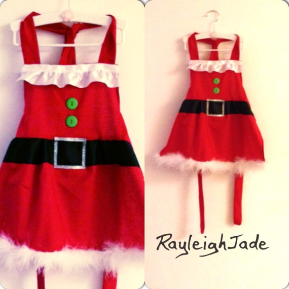 Christmas Elk Santa Claus and Letter Print Red Apron for Mom and Me