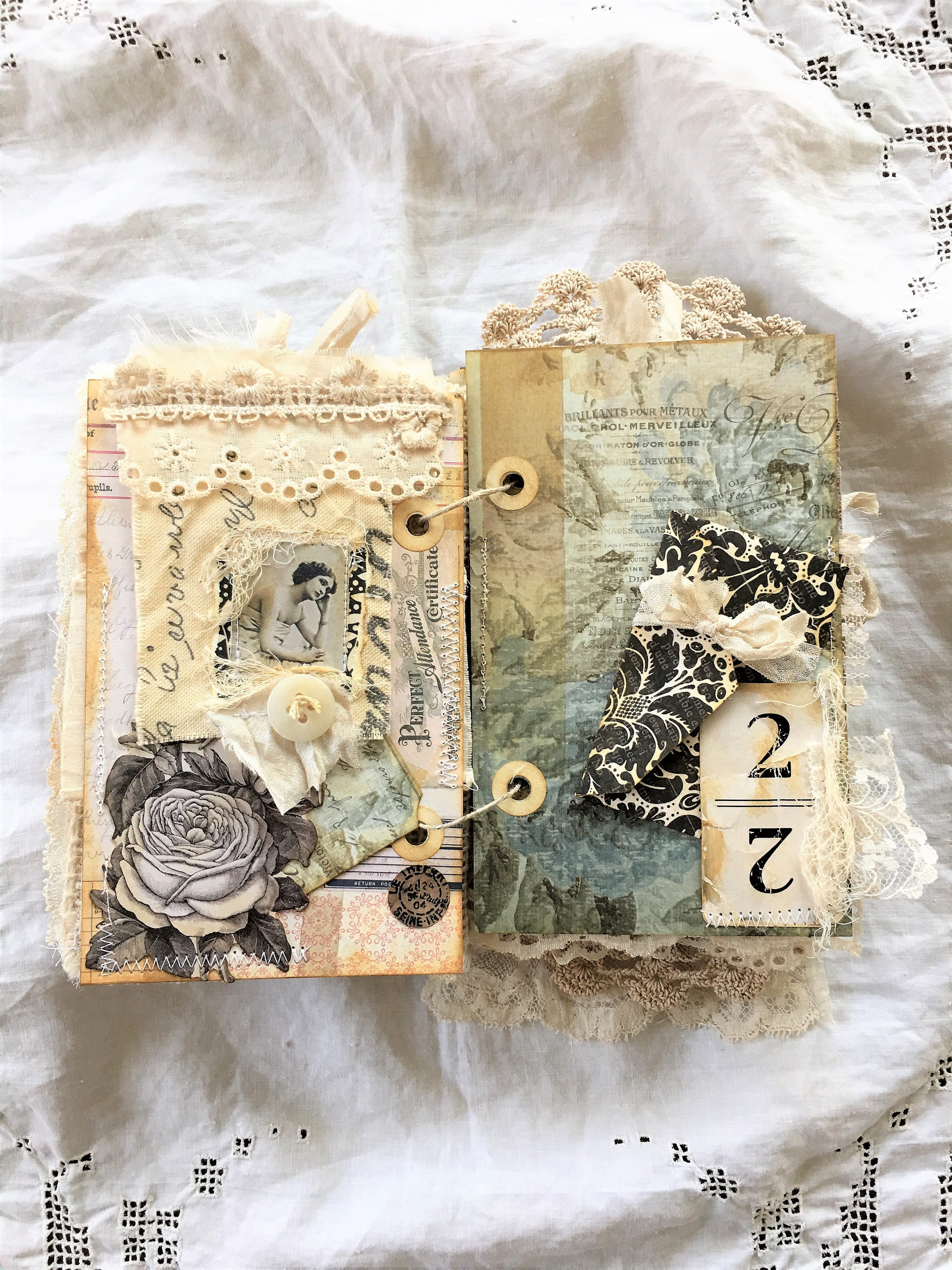 Handmade Journal Vintage Junk Journal Mini Album Mixed Etsy