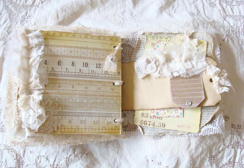 Handmade Vintage Journal Mini Album Junk Journal Smash Fabric Etsy