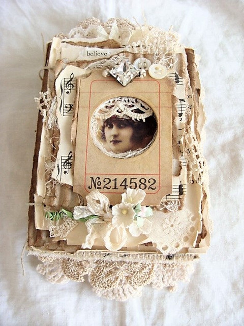 Handmade Journal Vintage Junk Journal Mini Album Mixed Etsy