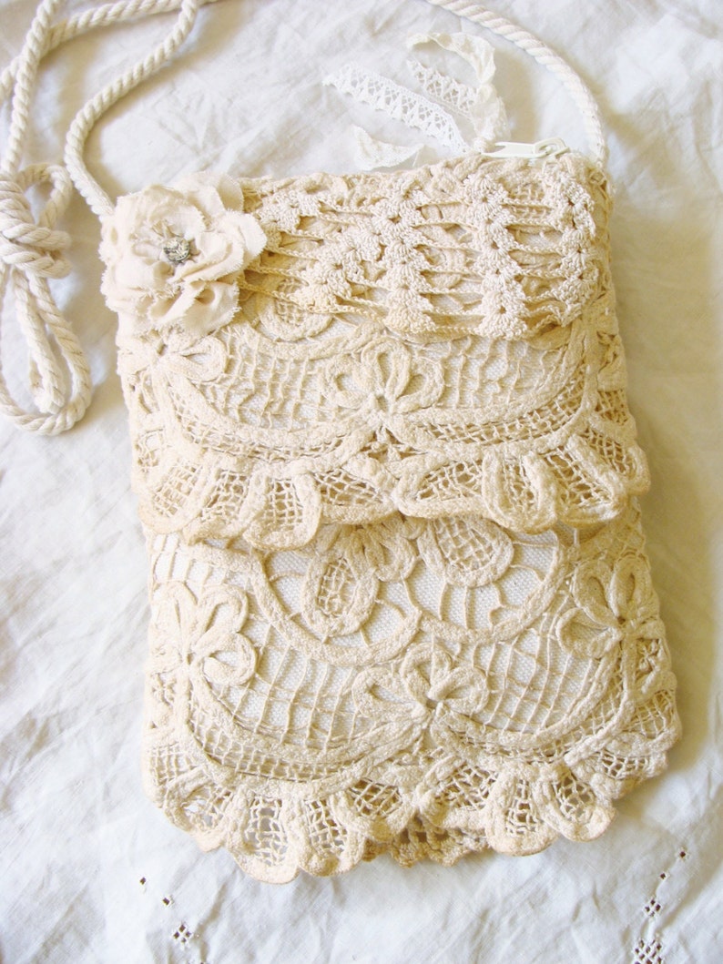 Vintage Inspired Bag White Wedding Purse Bride Bag Flower Girl Etsy