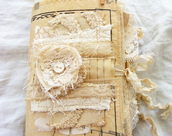 Vintage Junk Journal Mixed Media Art Book Smash Book Sewing Stitch