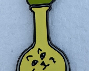 Cats Are Liquid - a 1.5" Lab Cat Hard Enamel Glow-in-the-Dark Pin