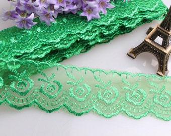Lace DA25 trim 10yards ribbon floral embroidery
