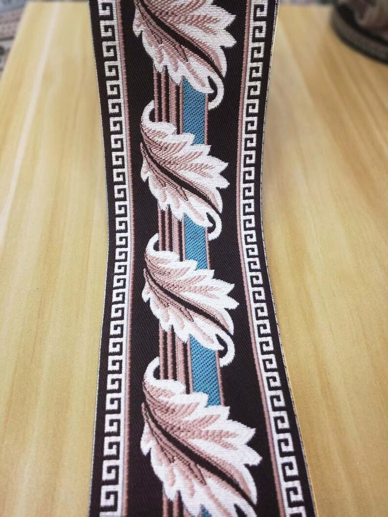 5 yards width 3.5 Woven Jacquard Ribbon Vintage Ornament Flower Pattern