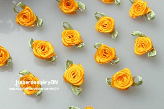 Lot DIY 40-50 mm 10-100PCS Satin Ribbon Rose Flower Appliques Wedding Decoration