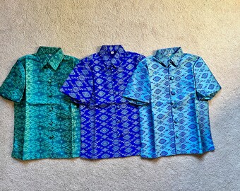 Size 8, Slim Fit Boy’s shirt, Asian size, Thai, Lao, Children shirt, Boy’s Traditional Shirt, Cambodian kids Shirt, Asian Dress Up Shirt