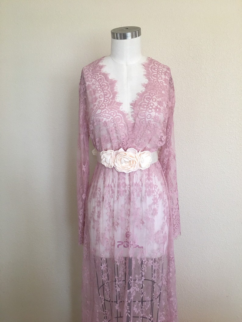 Blue Pregnancy Photo Shoot Maternity Styled Gown Floor length Red Sheer Lace Dusty Rose Cream Empire Waist Lace Purple