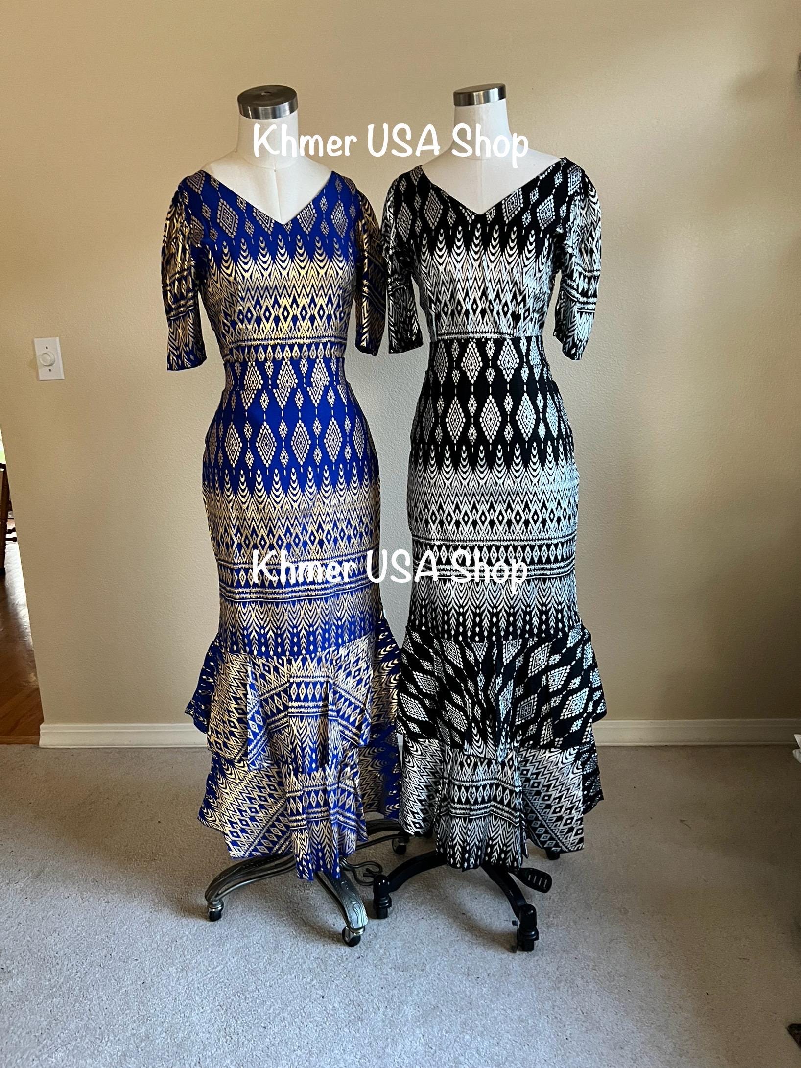 Size L, Stretchy Mermaid Skirt & Top, Khmer Thai Outfit, Traditional ...