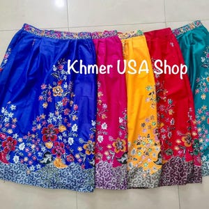 2XL(16-18) Pockets Pleated Skirt, Asian plus size, Hawaiian  sarong party, Asian fashions, Thai, Lao, Cambodian skirt, Khmer Style Sarong
