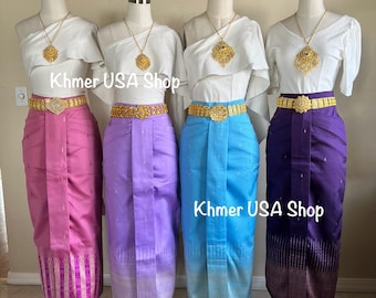 Khmer M, can alter to L-XL (8-10), Chorabab Skirt, Apsara Traditional, Jeep Na Namg, Cambodian Thai Lao Asian Fashions, Khmer USA Shop