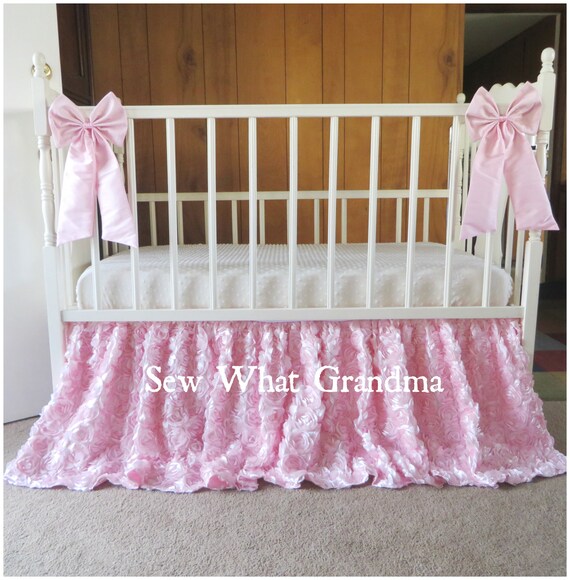 Blush pink crib skirt sale