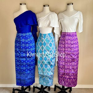 Khmer M can alter L, Khmer Apsara Traditional Skirt, Cambodian Thai Lao Skirt, Asian Fashions, Khmer Attires, Khmer USA Shop