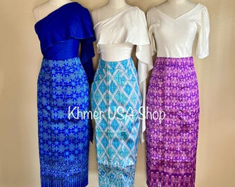 Khmer M can alter L, Khmer Apsara Traditional Skirt, Cambodian Thai Lao Skirt, Asian Fashions, Khmer Attires, Khmer USA Shop