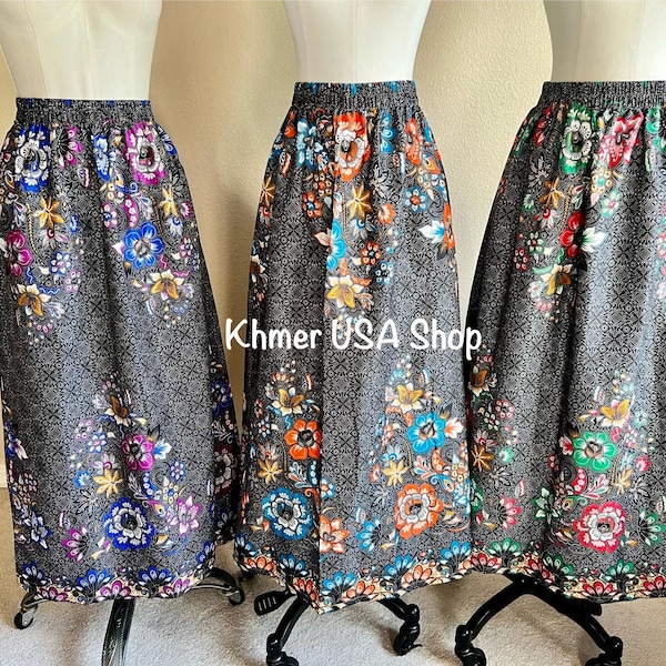 S-L (4-8) Khmer style, Asian Everyday Skirt, pacific islander, Luau party, sarong queens, sarong sisters party, batik, Khmer USA Shop