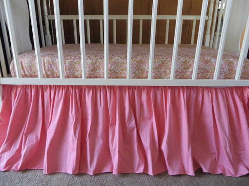 21 Drop Light Coral Peach Crib Skirt Coral Salmon Dust Etsy
